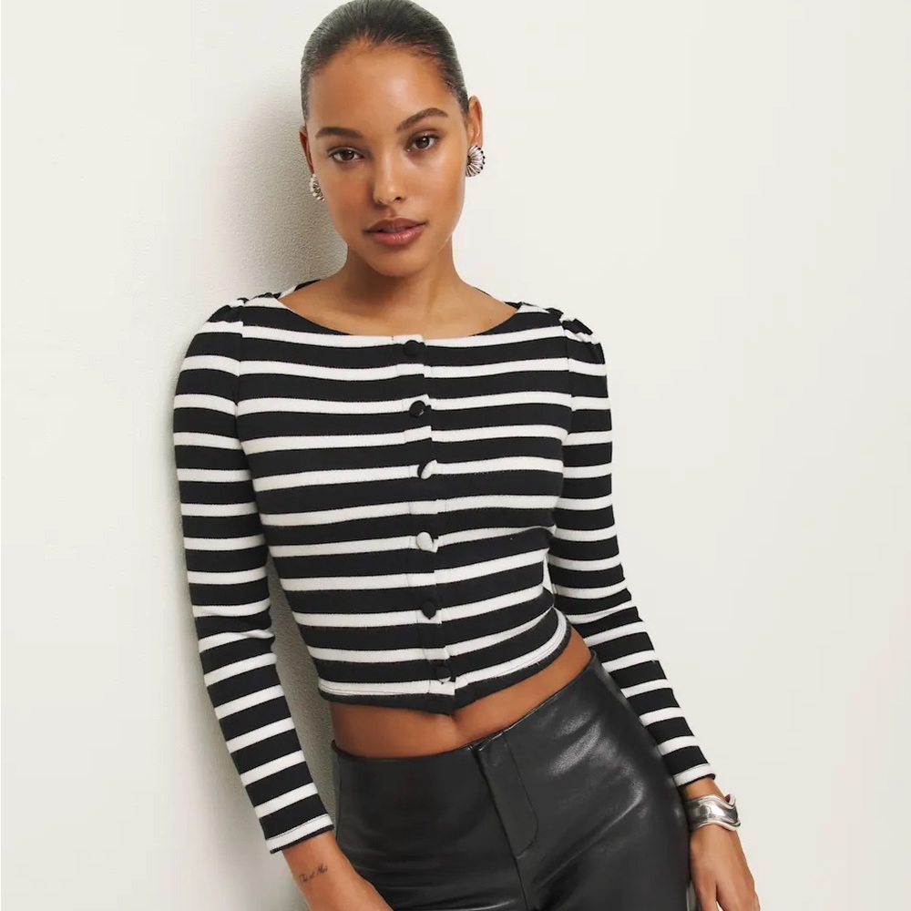Reformation Lennox Knit Top Ivory - Size S